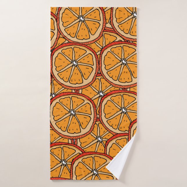 Seamless pattern with orange. Endless texture Bath Towel (Bath Towel)