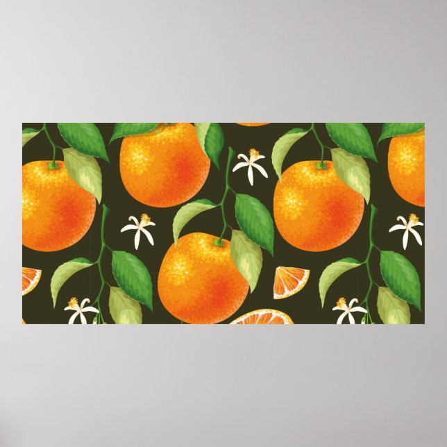 Seamless pattern with orange poster (Front)