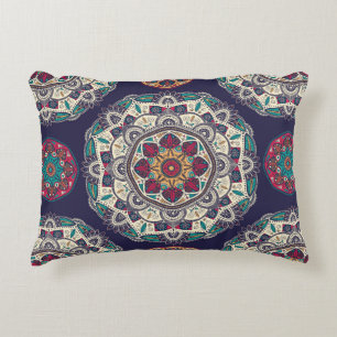 Seamless pattern with ornamental floral ethnic man decorative cushion