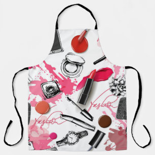 Seamless pattern with painted makeup apron