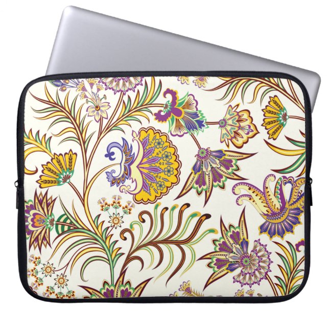 Seamless pattern with paisley floral laptop sleeve (Front)