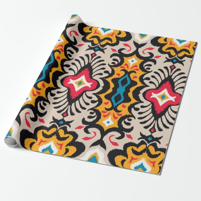 Seamless pattern with paisley ornament wrapping paper (Unrolled)