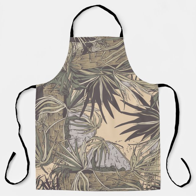 Seamless pattern with palm leaves, brightpattern,t apron (Front)