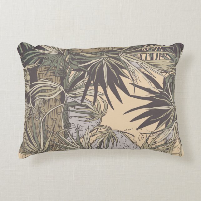 Seamless pattern with palm leaves, brightpattern,t decorative cushion (Front)