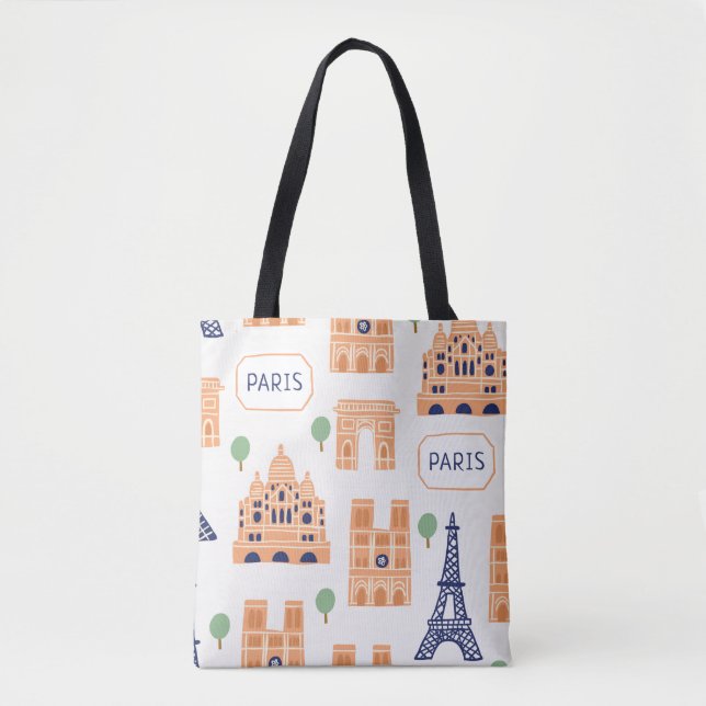 Seamless pattern with Parisian landmarks paris sig Tote Bag (Front)