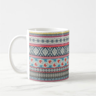 Seamless pattern with patchwork tiles. coffee mug