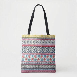 Seamless pattern with patchwork tiles. tote bag
