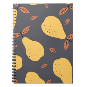 Seamless pattern with pears. Fruits light modern t Notebook