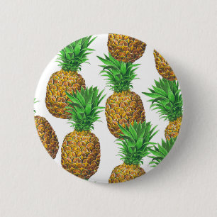 Seamless pattern with pineapples 6 cm round badge