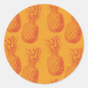 Seamless pattern with pineapples classic round sticker