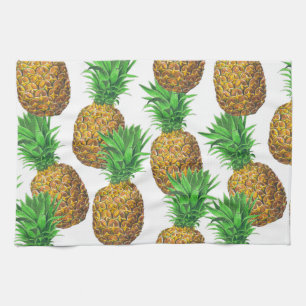 Seamless pattern with pineapples tea towel