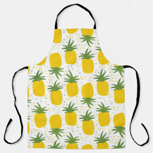 Seamless pattern with pineapples. Yellow pineapple Apron