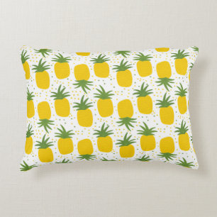 Seamless pattern with pineapples. Yellow pineapple Decorative Cushion