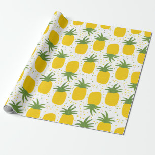 Seamless pattern with pineapples. Yellow pineapple Wrapping Paper