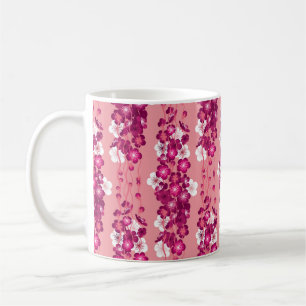 Seamless pattern with pink blossom roses coffee mug