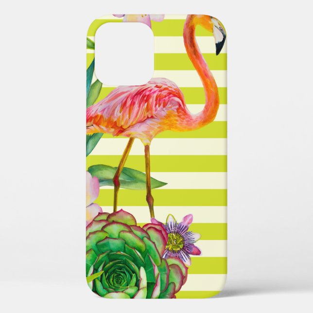  seamless pattern with pink flamingo and exotic tr Case-Mate iPhone case (Back)
