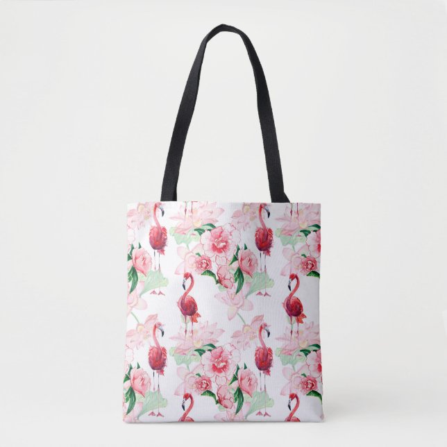Seamless pattern with pink flamingo tote bag (Front)