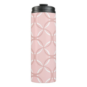 Seamless pattern with pink wavy lines thermal tumbler