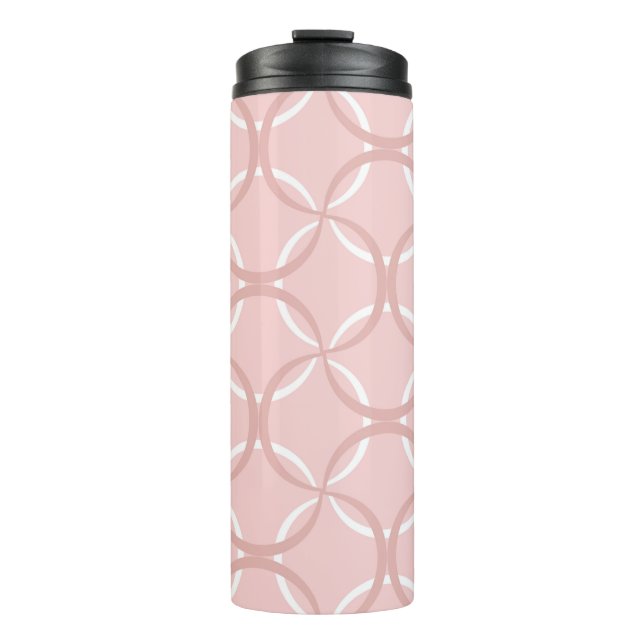 Seamless pattern with pink wavy lines thermal tumbler (Front)