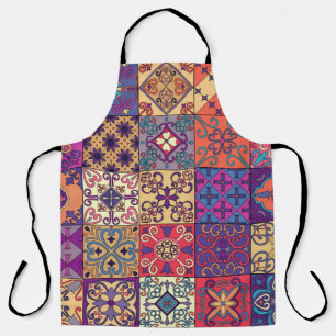 Seamless pattern with portuguese tiles in talavera apron