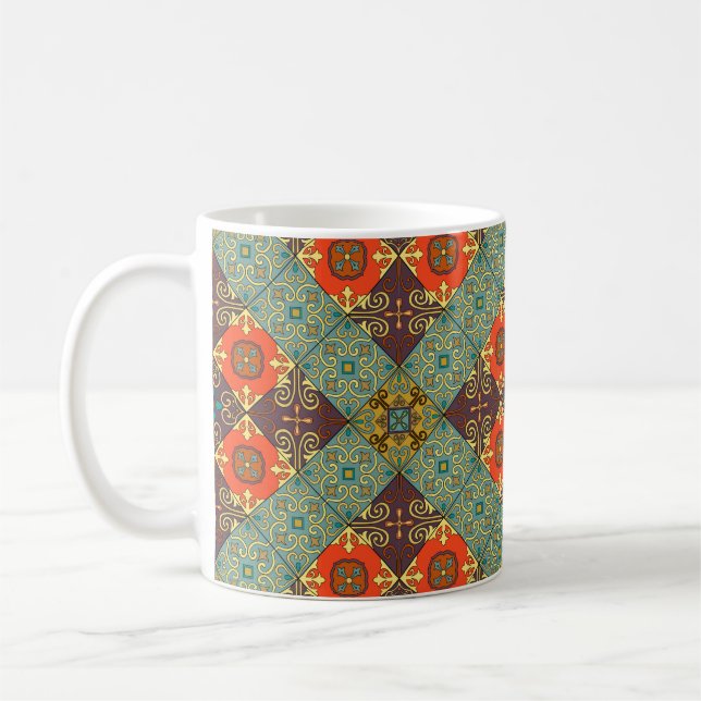 Seamless pattern with portuguese tiles in talavera coffee mug (Left)