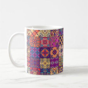 Seamless pattern with portuguese tiles in talavera coffee mug