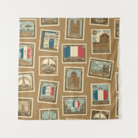  seamless pattern with postage stamps on theme of 