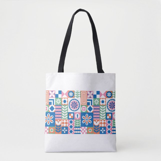 seamless pattern with pumpkins, hand-drawn in retr tote bag (Front)