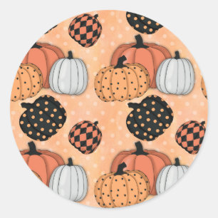 Seamless Pattern With Pumpkins.Thanksgiving Day. Classic Round Sticker