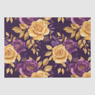 seamless pattern with purple flowers tissue paper
