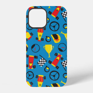 Seamless pattern with racing cars. iPhone 12 case
