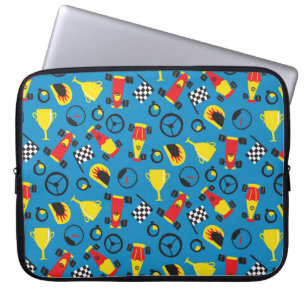 Seamless pattern with racing cars. laptop sleeve