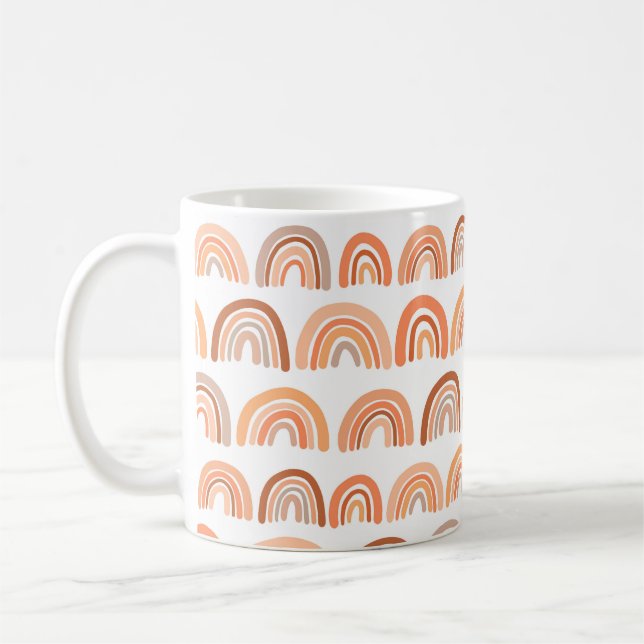 Seamless pattern with rainbow. Hand drawn texture. Coffee Mug (Left)