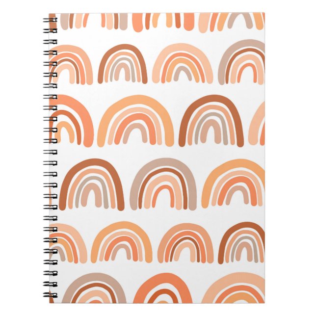Seamless pattern with rainbow. Hand drawn texture. Notebook (Front)