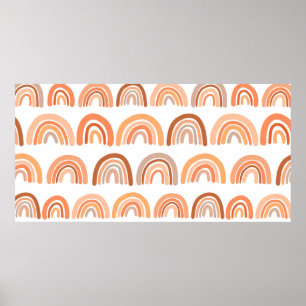 Seamless pattern with rainbow. Hand drawn texture. Poster