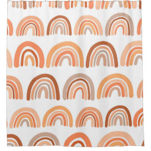 Seamless pattern with rainbow. Hand drawn texture. Shower Curtain