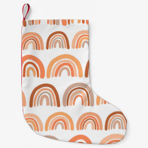 Seamless pattern with rainbow. Hand drawn texture. Small Christmas Stocking