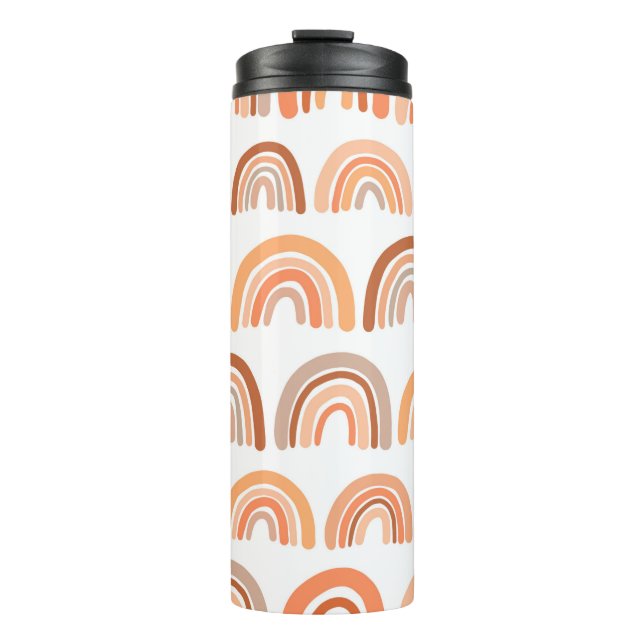 Seamless pattern with rainbow. Hand drawn texture. Thermal Tumbler (Front)