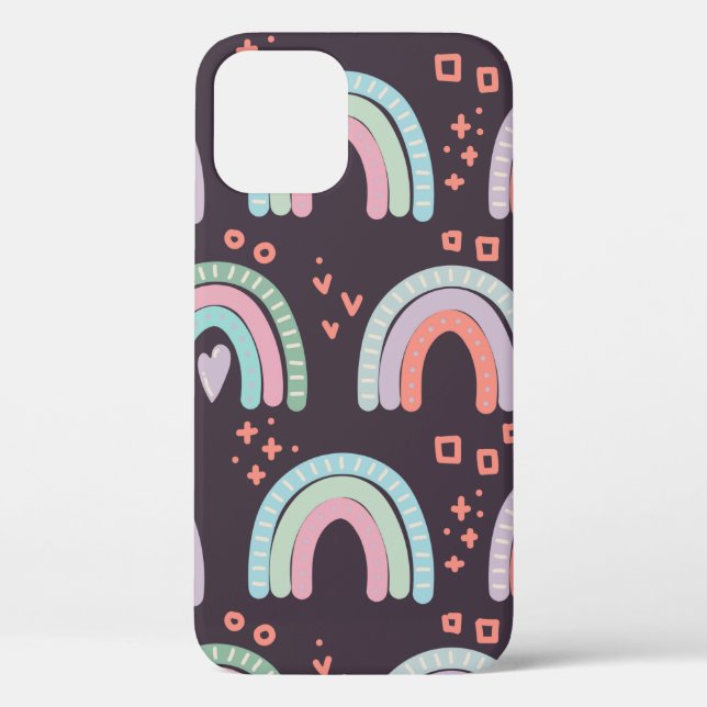  seamless pattern with rainbows and raindrops clip Case-Mate iPhone case (Back)