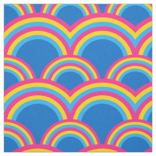 Seamless pattern with rainbows fabric