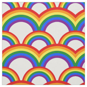 Seamless pattern with rainbows fabric