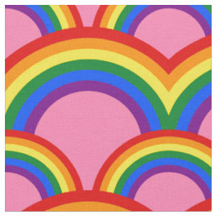 Seamless pattern with rainbows fabric