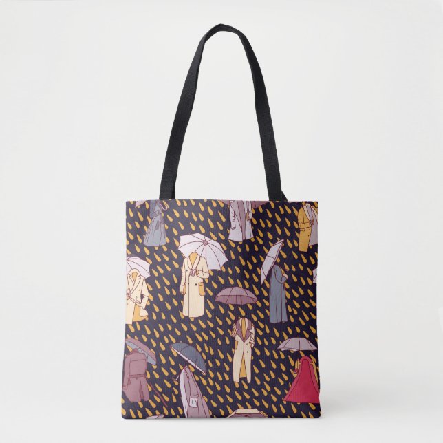 Seamless pattern with rainy weather. Invisible peo Tote Bag (Front)