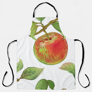Seamless pattern with red apples. Realistic vintag Apron