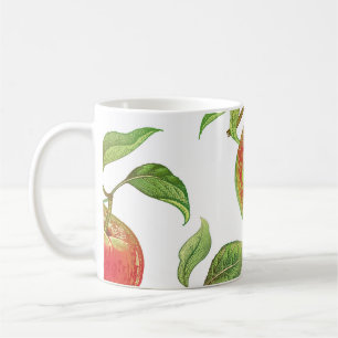 Seamless pattern with red apples. Realistic vintag Coffee Mug