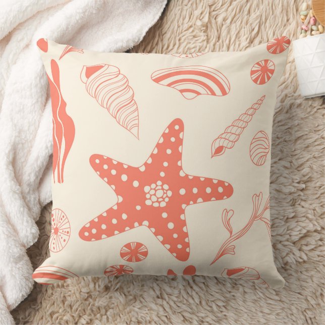 Seamless pattern with sea shells cushion (Blanket)