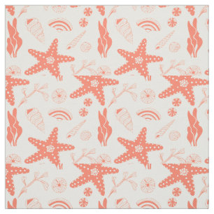 Seamless pattern with sea shells fabric