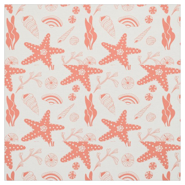 Seamless pattern with sea shells fabric (Swatch)