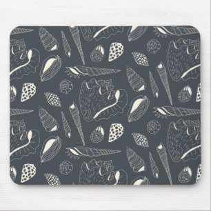 Seamless pattern with sea shells mouse mat