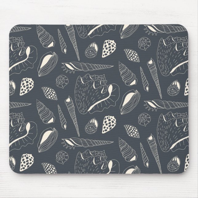 Seamless pattern with sea shells mouse mat (Front)